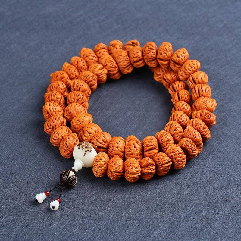 桃胡文玩a蟠桃核手串仙桃核手链54/108颗粒手持手把玩件男