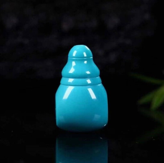 原矿绿松石高瓷三通佛头圆珠散珠桶珠手串腰珠V顶珠配珠对孔