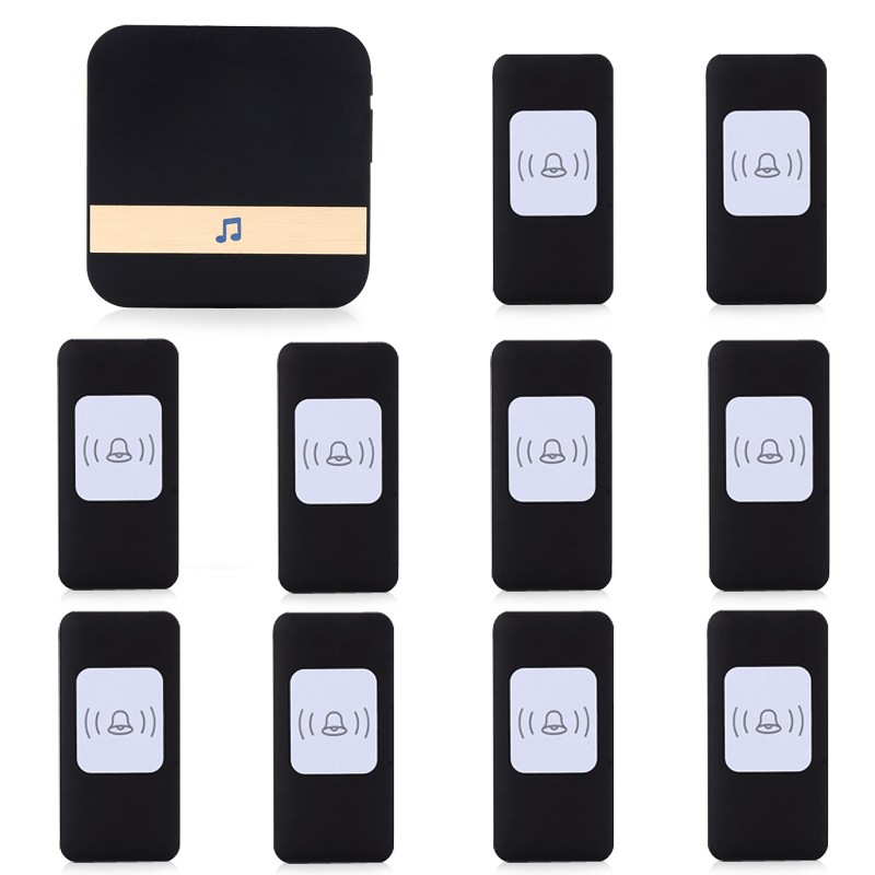 可区分铃声十拖一九超远距离遥控无线门铃家用呼叫器防水电子门铃