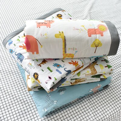 儿童夏凉被可水洗120150卡通幼儿园纯棉婴儿盖被夏天薄款全棉