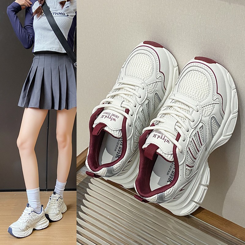 厚底显脚小老爹鞋女款2025春秋A季新款轻便百搭休闲增高运动鞋子