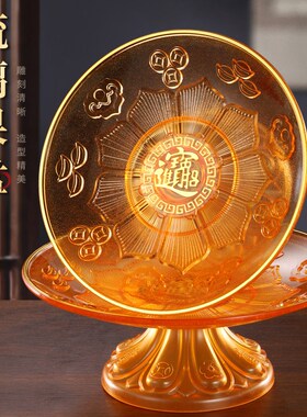 家用供盘供佛水果j盘佛前供果果盘塑料红色托盘平底贡盘上供贡品