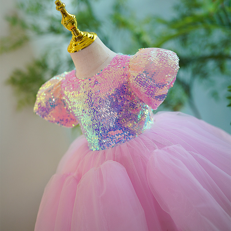 儿童礼服公主裙高端女童亮片粉色演出服女孩婚纱钢琴演奏蓬蓬纱夏,童装/婴儿装/亲子装,儿童礼服,淘宝优惠券,粉丝福利购,淘宝优惠卷