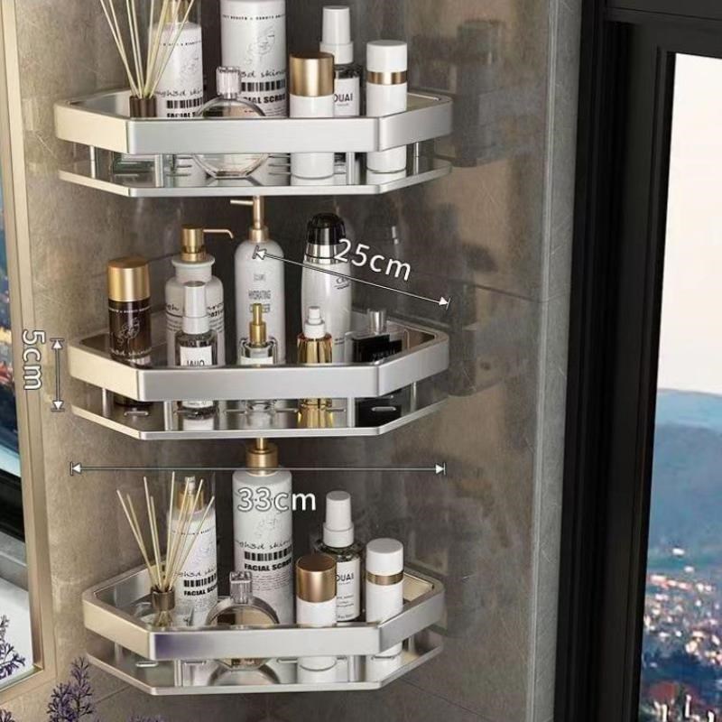 铝免篮架子三角打孔加大25家用号卫生间收纳置物转角太空半径厘米