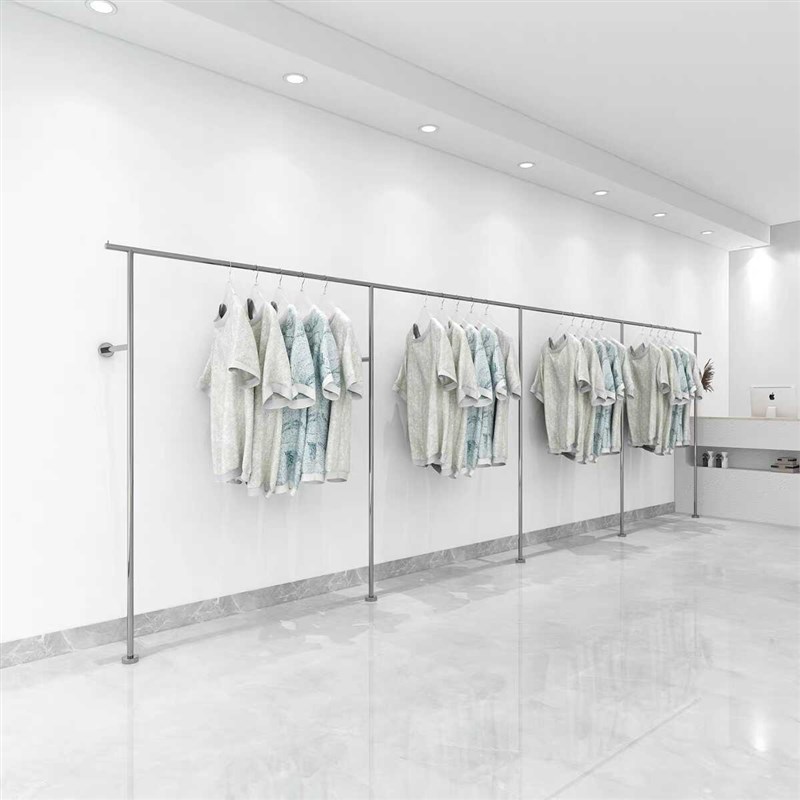 服装店不锈钢加厚展示架女装店专用落地衣架服装挂衣架童装陈列架