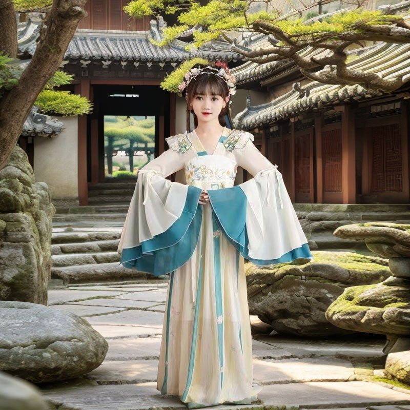 儿童汉服连衣裙春装新款2024民族风女童唐装襦裙宽袖古装裙子超仙,童装/婴儿装/亲子装,汉服,淘宝优惠券,粉丝福利购,淘宝优惠卷