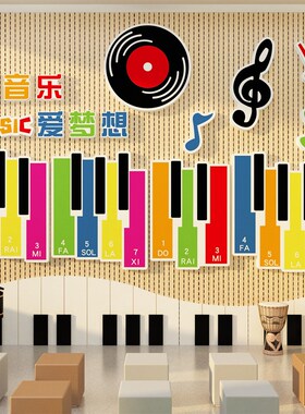 钢琴行房间音乐教室工作墙面装饰品E文化班培训机构背景布置贴纸