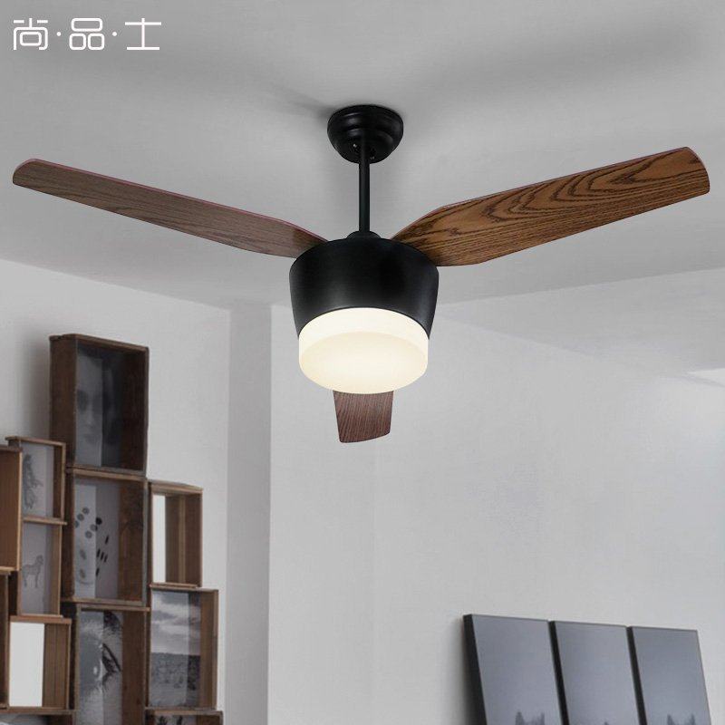 现代客厅风扇灯美式复古咖啡厅餐桌吧台灯简约家用遥控木叶吊扇灯,家装灯饰光源,客厅吊灯,淘宝优惠券,粉丝福利购,淘宝优惠卷