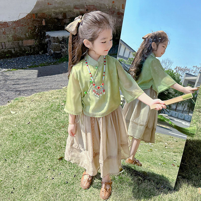汉服女童夏装套装2024新款儿童中国风公主裙女宝宝夏季连衣裙子,童装/婴儿装/亲子装,汉服,淘宝优惠券,粉丝福利购,淘宝优惠卷