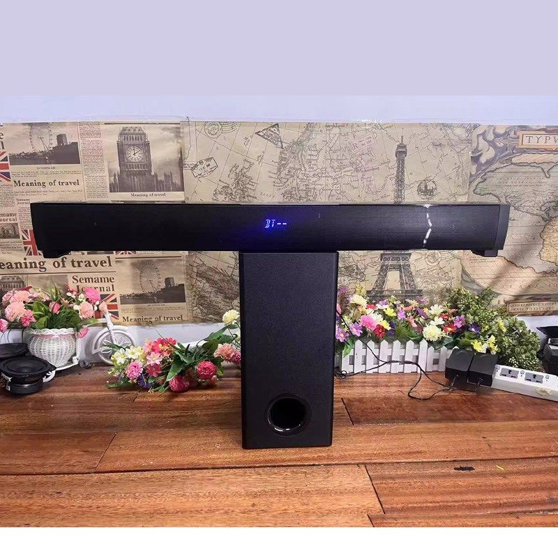 长条蓝牙回音壁无线低音炮超重低音家庭音响木质全新电视手机投影