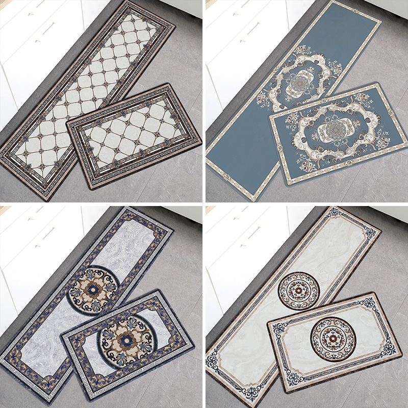 厨房地垫 可擦免洗PnVC脚垫防油防滑欧式家用长R条地毯加厚防水垫