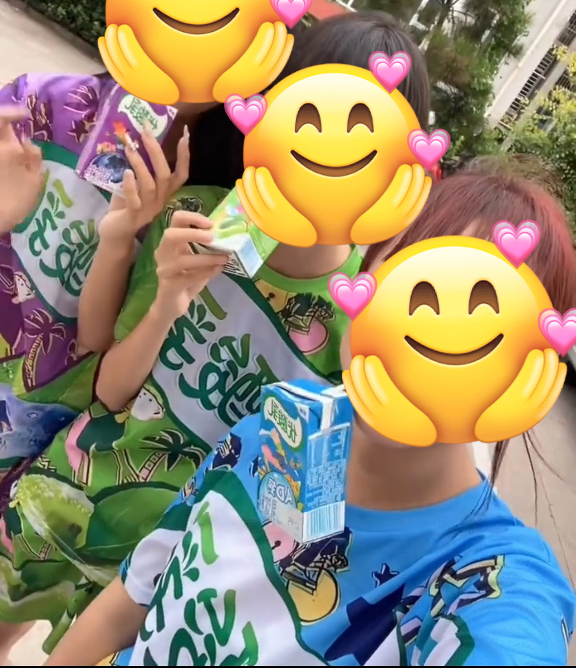 2026夏季搞笑优酸乳短袖套装T恤牛奶系列亲子运动漂流男女同款