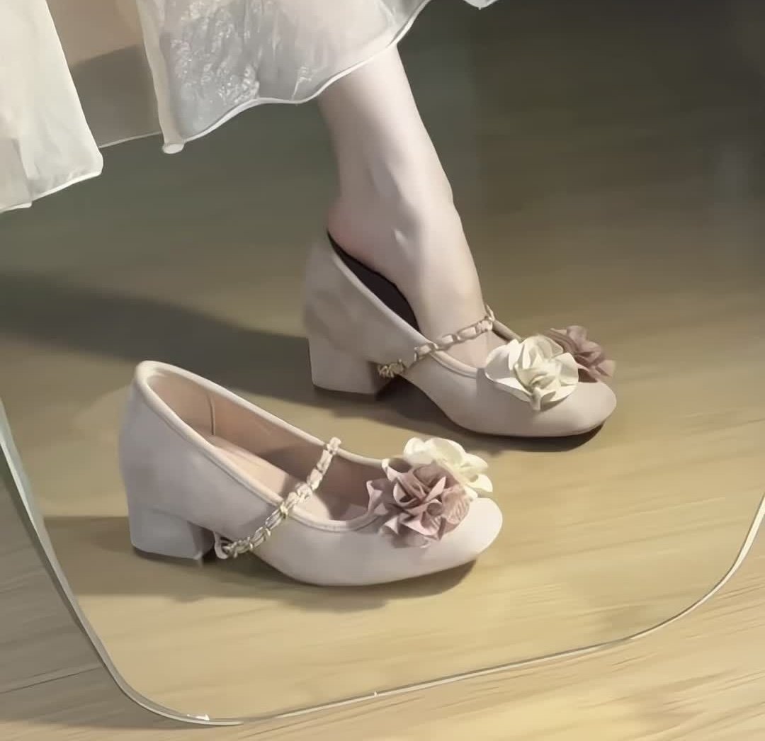 淑女风鞋子新款春秋粗跟晚晚风温柔鞋子高跟鞋法式玛丽珍单鞋女,女鞋,玛丽珍鞋,淘宝优惠券,粉丝福利购,淘宝优惠卷