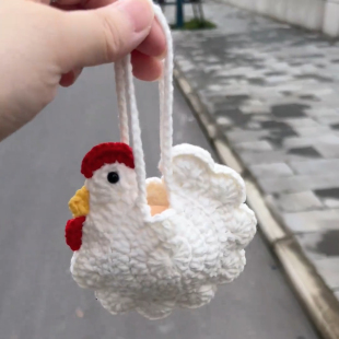 小白鸡可爱DIY鸡蛋袋新款包包收纳毛线钩织材料包钩针手工送闺蜜