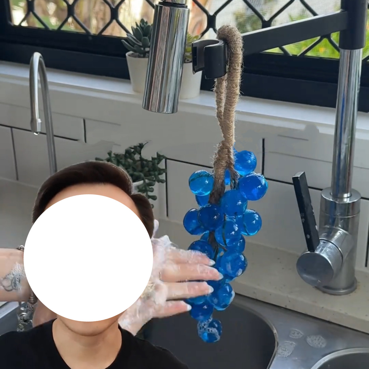 新款2026蓝色水晶葡萄香皂创意仿真香薰挂件手工皂沐浴伴手礼