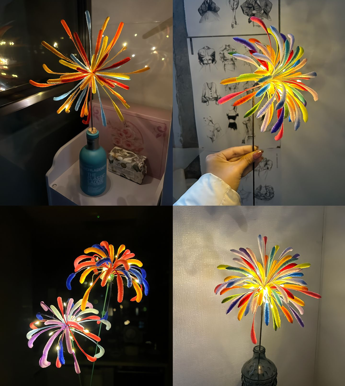 圣诞节氛围感送女朋友闺蜜新年礼物扭扭棒烟花花束diy手工材料包