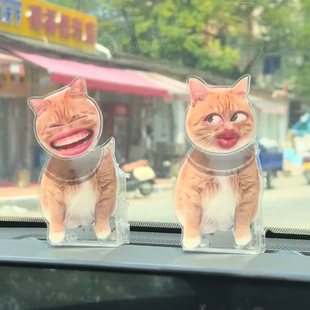 亚克力摇头立牌桌面车载定制摆件淑芬小猫新款抽象表情包抖音同款
