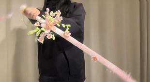 粉色花朵新款扭扭棒春天桃花剑2026精美魔法剑手工DIY材料包