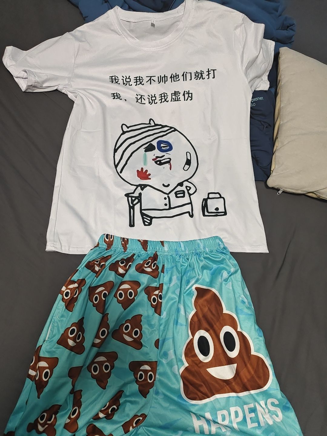 漫画T恤短袖男女搞笑恶搞馆长内涵段子个性表情包带文字衣服