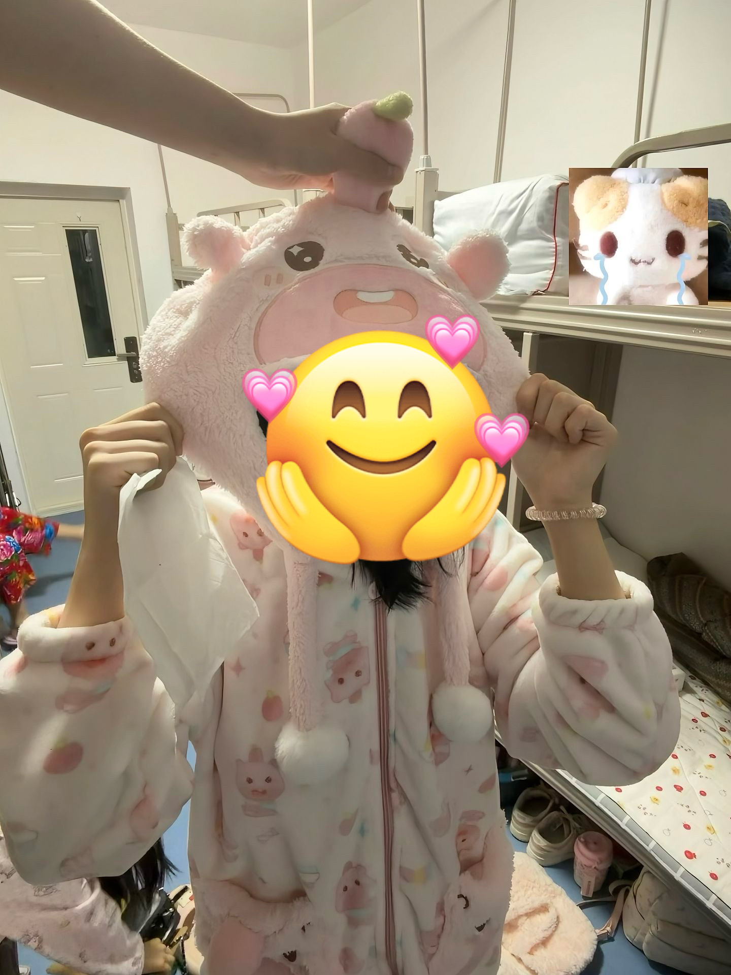 冬季新款卡通萌系情侣睡衣女甜美可爱学生宿舍连帽洋气家居服套装