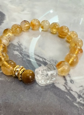 黄阿赛白水晶貔貅原创水晶手链设计款手串问完手链民族寺庙文创