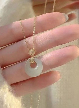 新中式福运平安扣项链女福字吊坠送闺蜜女友妈妈礼物中国风小众