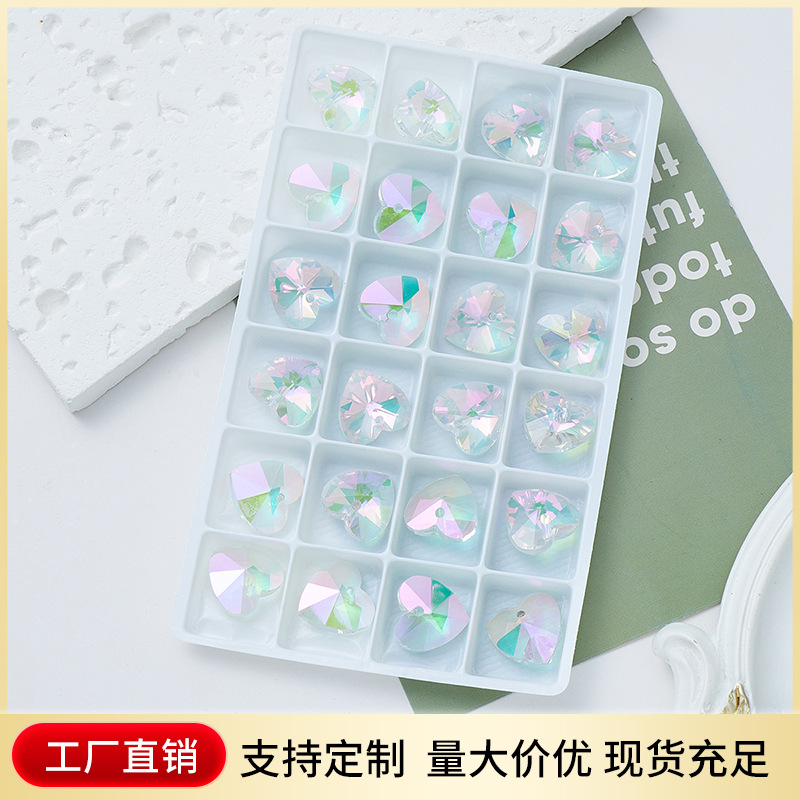 新款粉包绿饰品指甲堆钻超闪美甲彩钻饰品平底异形钻diy饰品配件
