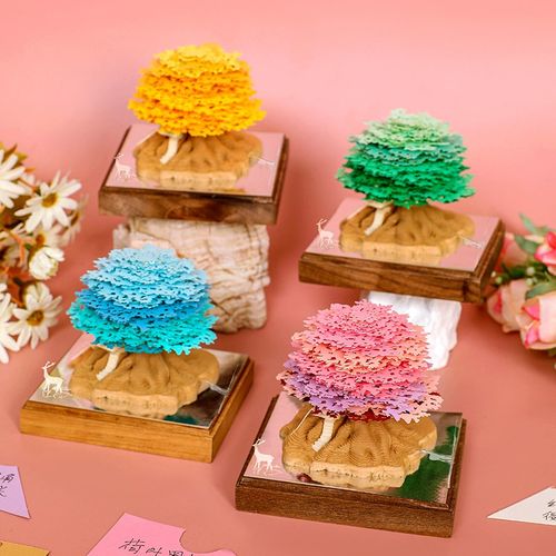 3D立体激光纸雕日历全景树屋木底座带灯光温馨浪漫送男女生日礼物