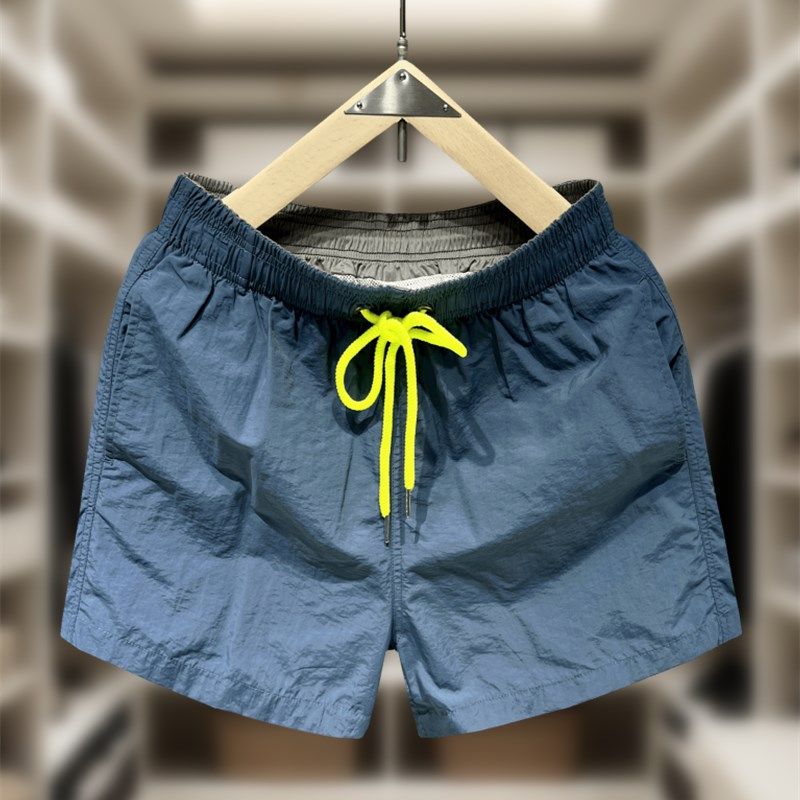 潮牌纯色运动速干三分短裤男夏季彩裤可下水带内衬沙滩裤居家裤子