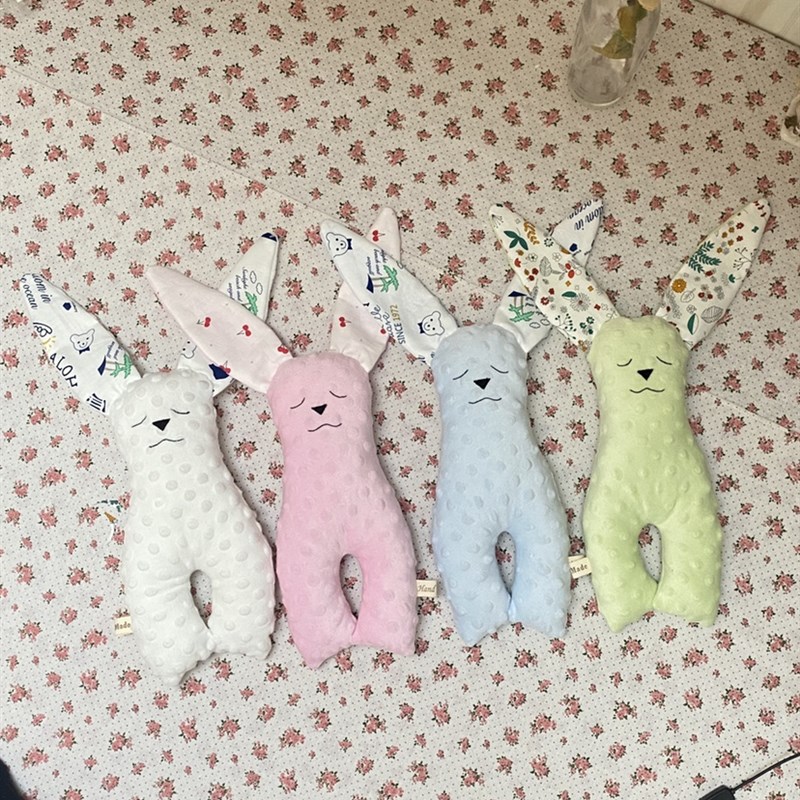 孕妇儿童布艺gDIY手工课材料包泡泡绒安抚兔A类绒布不掉毛无甲醛