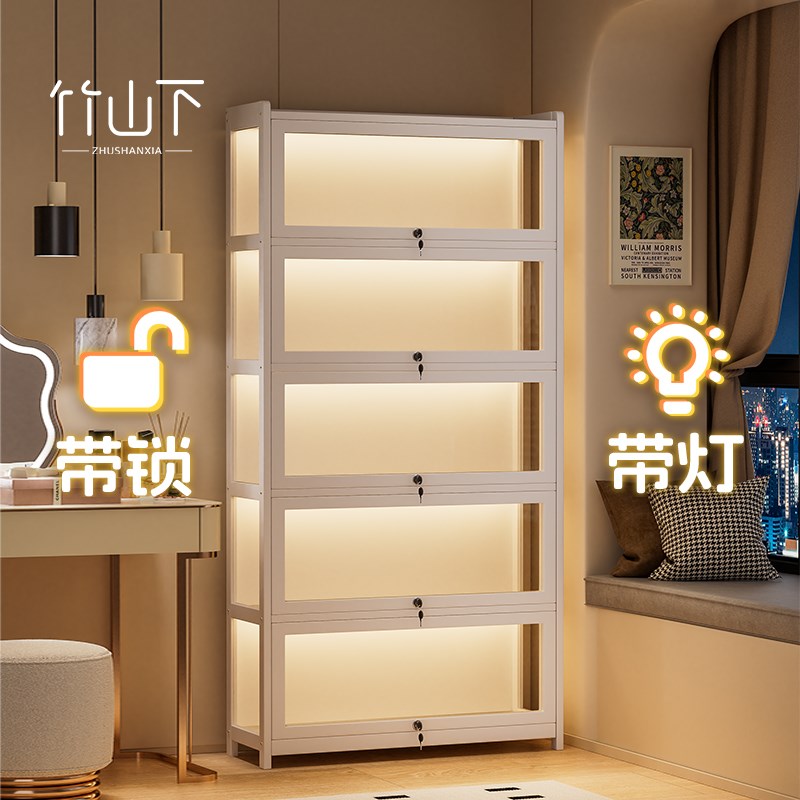 放包包收纳神器展示柜置物架包架家用专门防尘透明带锁带灯收纳柜