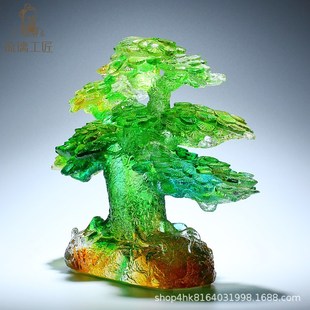 淄博琉璃基业长青m发财树摆件公司办公室装饰乔迁开业礼物高档招