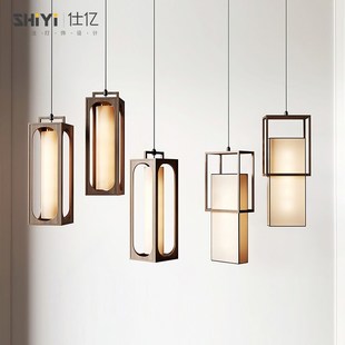 新中式小吊灯餐厅灯过道火锅店单头床头茶室书房入户玄关吊灯定制