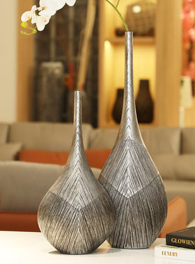 银色简约现代轻奢高档艺术创意客厅电视柜玄关装饰品摆Z件家居饰