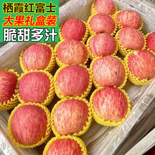 正宗山东烟台苹果栖霞红富士期货大果精品礼盒交割果现摘新鲜脆甜