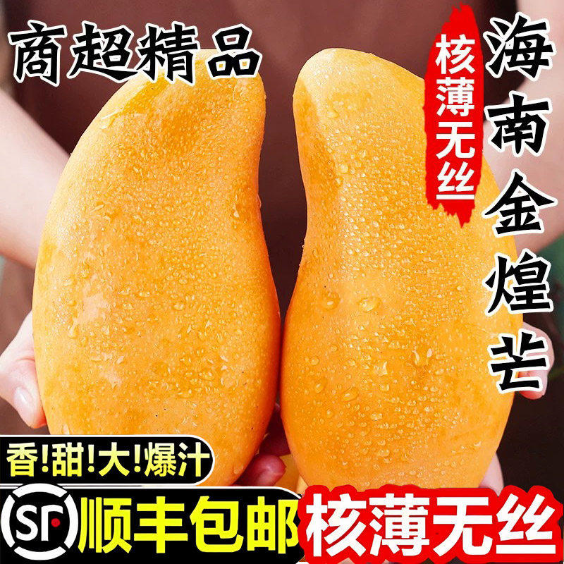 海南金煌芒果新鲜水果三亚特大果青甜黄皮水仙芒整箱10斤顺丰礼盒