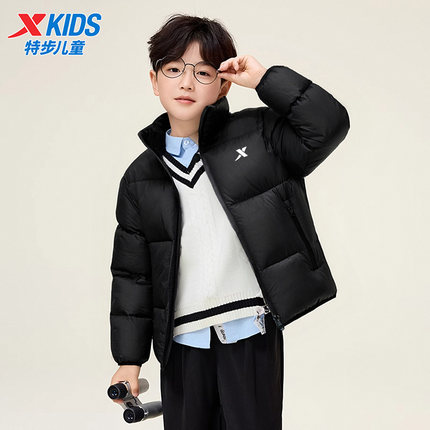 特步儿童男童羽绒服2025冬季新款加厚御寒保暖三防青少年冬装外套