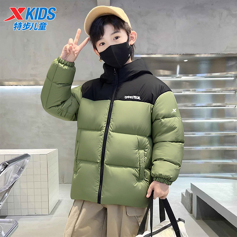 特步男童加厚羽绒服2025冬季新款