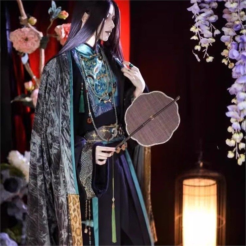 COS服升卿蛇年中华风长外套cosplay古装拖尾立领清元素男女套装