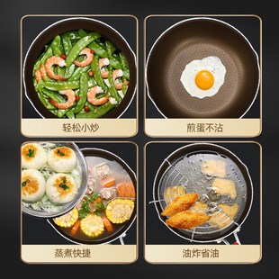 无涂层雪平锅316不锈钢家用钛奶锅宝宝辅食锅不粘锅多功能小炒锅
