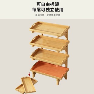 收纳储物神器 厨房果蔬多层置物架家用靠墙简易放菜架子实木落地式