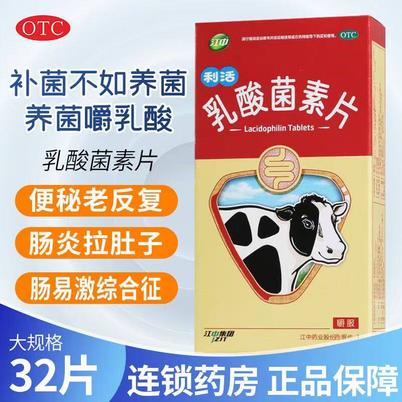 消化不良肠炎适用 小儿腹泻肠内异常发酵肠道 江中乳酸菌素片32粒