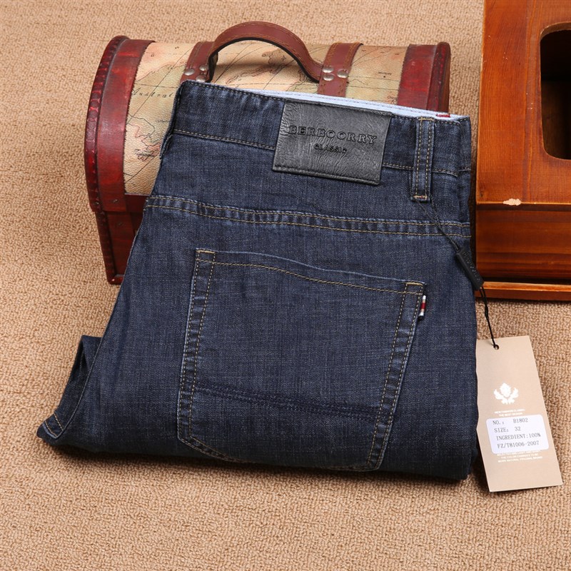 2021B系巴系春夏直筒修身薄款棉质地 微弹力男士商务牛仔裤男长裤