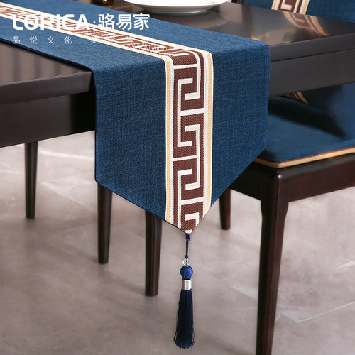 新中式桌旗现代简约中国风餐桌装饰布禅意茶台长条布艺茶席茶桌布