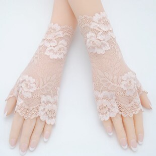 肉色蕾丝防晒遮手背疤痕夏天手套超薄遮住K手背露手指头的遮疤饰