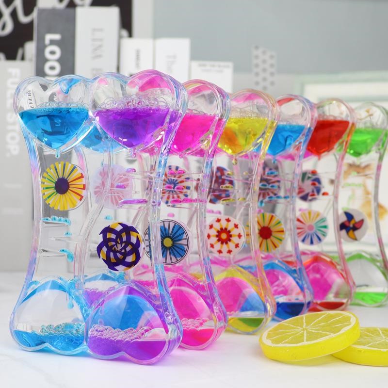 创意液体沙漏油滴流沙摆件油漏计时器儿童节礼物送学生Y毕业新年
