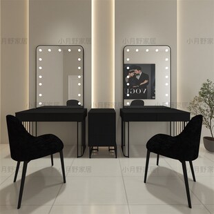 高级影楼专业带灯化妆q台奶油风婚纱店美容院彩妆工作室专用梳妆