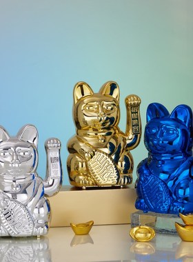 自动摇手招财f猫摆件店铺开业礼物生意兴隆收银台装饰大号发财猫