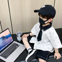 儿童西装套装男童夏季新款薄款小童潮帅气时髦衬U衫男宝夏装正装