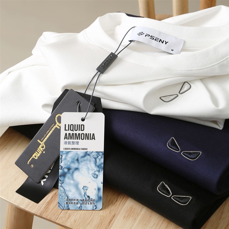 自留三件!液氨丝光匹马棉!万针刺绣!夏季男高端休闲短袖T恤衫